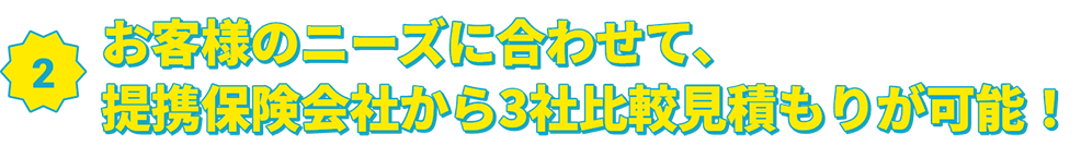 ニーズに合わせた会社を3社まとめて比較見積可能